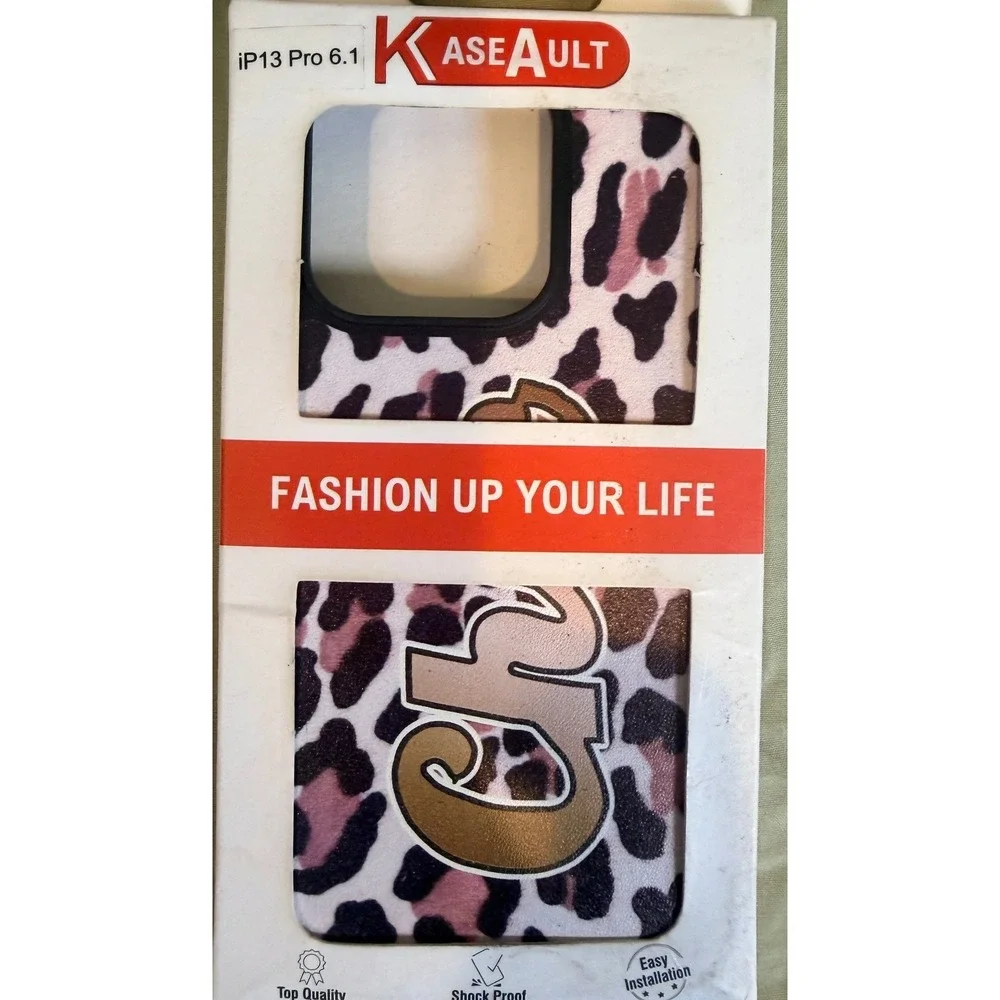 Kaseault iPhone 13 Pro Case Pink Leopard Print Chic Shockproof Protective Cover